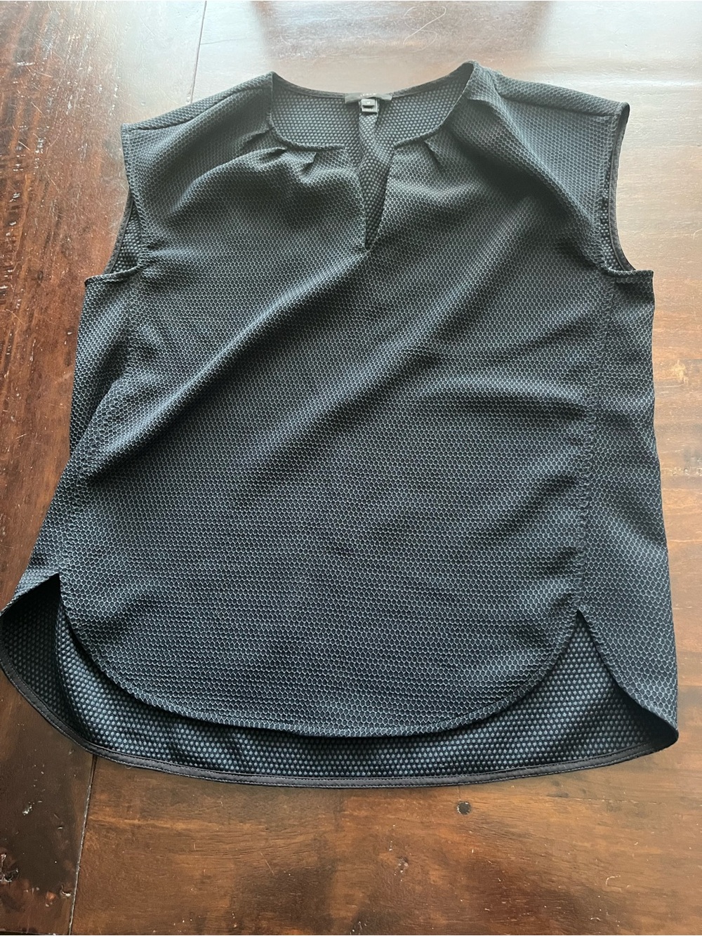 J. Crew Black Sleeveless Textured Split-Hem Camisole
